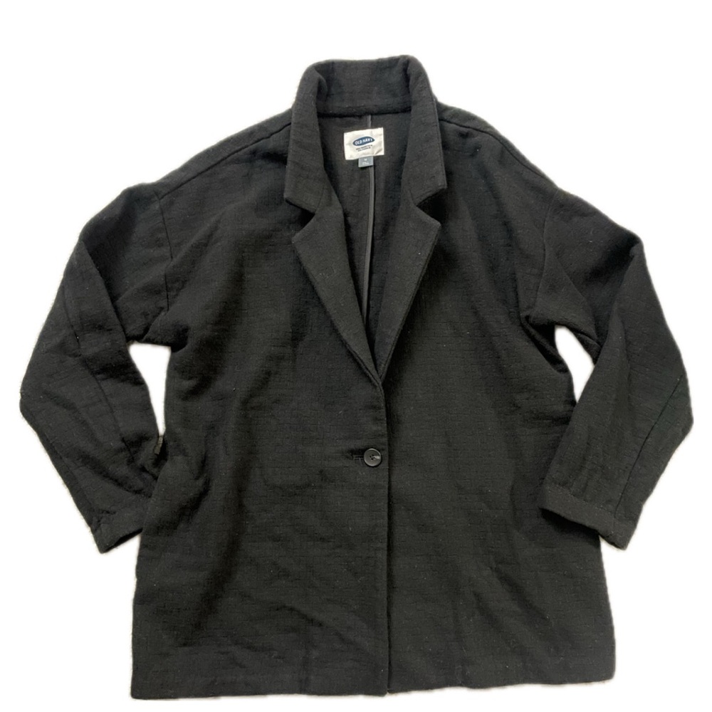Old Navy Black Blazer with Notched Lapels and Relaxed Fit